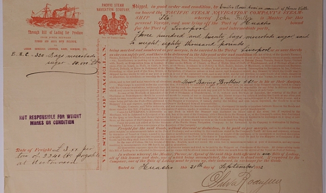 1882 Huacho–Liverpool Konişmentosu